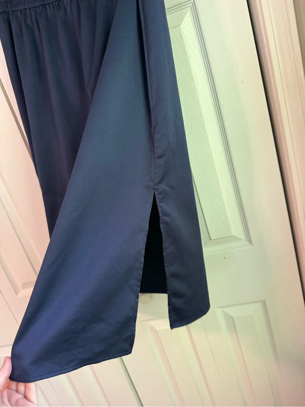 GAP Navy Satin Midi Skirt